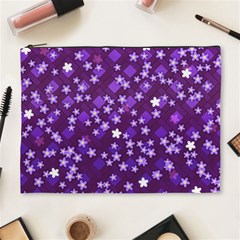 Textile Cross Pattern Square Cosmetic Bag (xl) by Pakrebo
