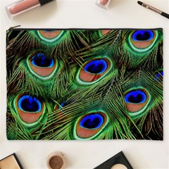 Peacock Feathers Cosmetic Bag (xxxl) by snowwhitegirl