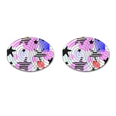 Stars And Spirals Cufflinks (oval) by okhismakingart