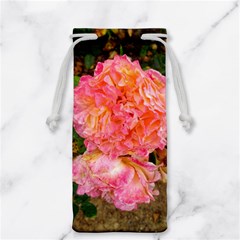 Folded Pink And Orange Rose Jewelry Bag by okhismakingart