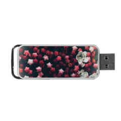 Floral Stars -dark Red Portable Usb Flash (one Side) by okhismakingart