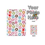 Donut pattern with funny candies Playing Cards 54 (Mini) Front - Heart9