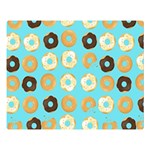 Donuts Pattern With Bites bright pastel blue and brown Double Sided Flano Blanket (Large)  80 x60  Blanket Front