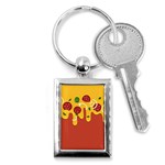Pizza Topping funny modern yellow melting cheese and pepperonis Key Chains (Rectangle)  Front