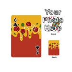 Pizza Topping funny modern yellow melting cheese and pepperonis Playing Cards 54 (Mini) Front - Club6