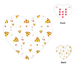 Pizza Pattern Pepperoni Cheese Funny Slices Playing Cards (heart) by genx