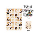 Donuts Pattern With Bites bright pastel blue and brown Cropped Sweatshirt Playing Cards 54 (Mini) Front - Spade2