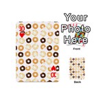 Donuts Pattern With Bites bright pastel blue and brown Cropped Sweatshirt Playing Cards 54 (Mini) Front - Heart10