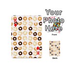 Donuts Pattern With Bites bright pastel blue and brown Cropped Sweatshirt Playing Cards 54 (Mini) Front - DiamondK