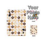 Donuts Pattern With Bites bright pastel blue and brown Cropped Sweatshirt Playing Cards 54 (Mini) Front - Club4