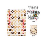 Donuts Pattern With Bites bright pastel blue and brown Cropped Sweatshirt Playing Cards 54 (Mini) Front - Joker2