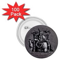 Odin On His Throne With Ravens Wolf On Black Stone Texture 1 75  Buttons (100 Pack)  by snek