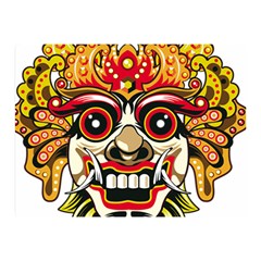 Bali Barong Mask Euclidean Vector Chiefs Face Double Sided Flano Blanket (mini)  by Sudhe