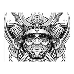 Drawing Samurai Tattoo Sketch Japanese Samurai Double Sided Flano Blanket (mini)  by Sudhe