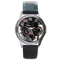 Sleeve Tattoo  Samurai Round Metal Watch by Sudhe