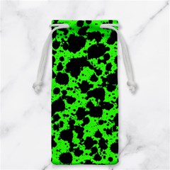 Black And Green Leopard Style Paint Splash Funny Pattern Jewelry Bag by yoursparklingshop