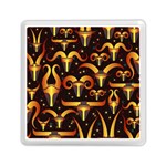 Stylised Horns Black Pattern Memory Card Reader (Square) Front