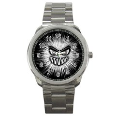 Monster Black White Eyes Sport Metal Watch by HermanTelo