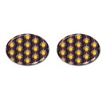 Pattern Background Yellow Bright Cufflinks (Oval) Front(Pair)