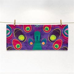 Peacock Bird Animal Feathers Hand Towel by HermanTelo