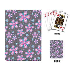 Seamless Pattern Flowers Pink Playing Cards Single Design by HermanTelo