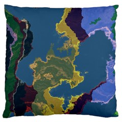 Map Geography World Large Flano Cushion Case (one Side) by HermanTelo