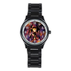 Zodiac Horoscope Astrology Stainless Steel Round Watch by HermanTelo