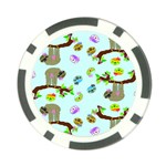 Sloth Aqua Blue Cute Cartoon Tile Green Poker Chip Card Guard (10 pack) Front