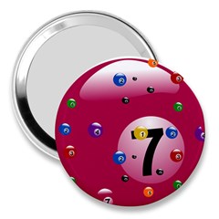 Billiard Ball Ball Game Pink 3  Handbag Mirrors by HermanTelo