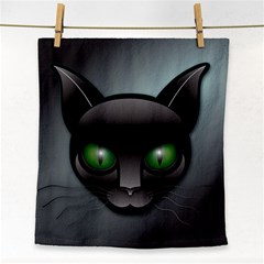 Green Eyes Kitty Cat Face Towel by HermanTelo