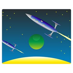 Rocket Spaceship Space Double Sided Flano Blanket (medium)  by HermanTelo