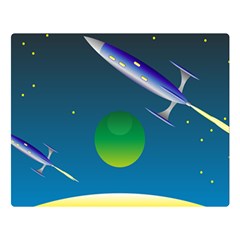Rocket Spaceship Space Double Sided Flano Blanket (large)  by HermanTelo