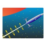 Rocket Spaceship Space Galaxy Double Sided Flano Blanket (Mini)  35 x27  Blanket Front