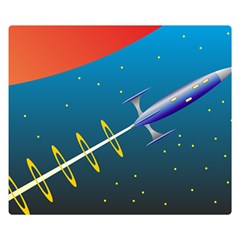 Rocket Spaceship Space Galaxy Double Sided Flano Blanket (small)  by HermanTelo