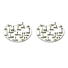 Snake Cobra Reptile Poisonous Cufflinks (oval) by HermanTelo