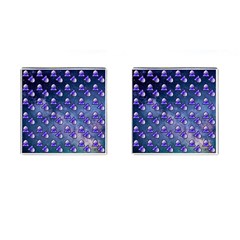 Kawaii Space Rocket Pattern Cufflinks (square) by snowwhitegirl