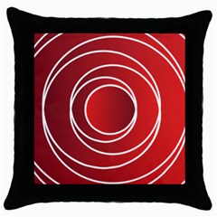 Circles Red Throw Pillow Case (black) by HermanTelo