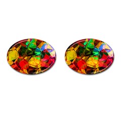 Color Abstract Polygon Cufflinks (oval) by HermanTelo