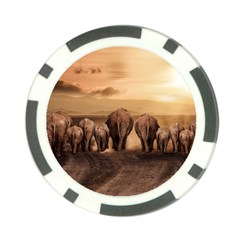Elephant Dust Road Africa Savannah Poker Chip Card Guard by HermanTelo