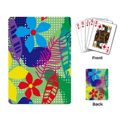 Pattern Leaf Polka Floral Playing Cards Single Design by HermanTelo
