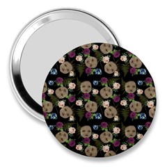 Cracked Doll Pattern Black 3  Handbag Mirrors by snowwhitegirl