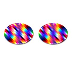 Abstract Background Colorful Pattern Cufflinks (oval) by Sapixe