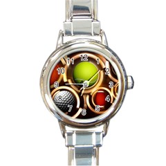 Sport Ball Tennis Golf Football Round Italian Charm Watch by Bajindul