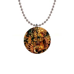 Sculpture Art Temple Tower 1  Button Necklace by Pakrebo