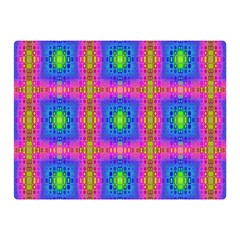 Groovy Pink Blue Yellow Square Pattern Double Sided Flano Blanket (mini)  by BrightVibesDesign
