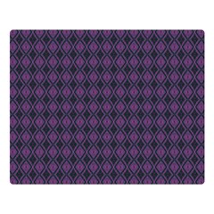 Argyle Dark Pink Black Pattern Double Sided Flano Blanket (large)  by BrightVibesDesign