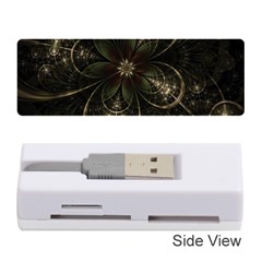 Fractal Gold Green Flower Bloom Memory Card Reader (stick) by Pakrebo