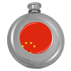 Chinese Flag Flag Of China Round Hip Flask (5 Oz) by FlagGallery