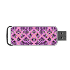 Seamless Wallpaper Geometric Pink Portable Usb Flash (one Side) by Pakrebo