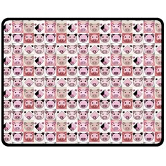 Graphic Seamless Pattern Pig Double Sided Fleece Blanket (medium)  by Pakrebo